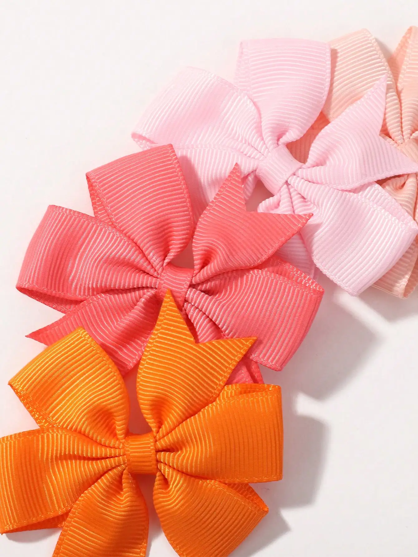 5 uds. De lazos para el pelo de Color sólido para niñas, cinta de grogrén de 2,5 pulgadas, molinete, horquillas para niños pequeños, accesorios para el cabello - imagen 4