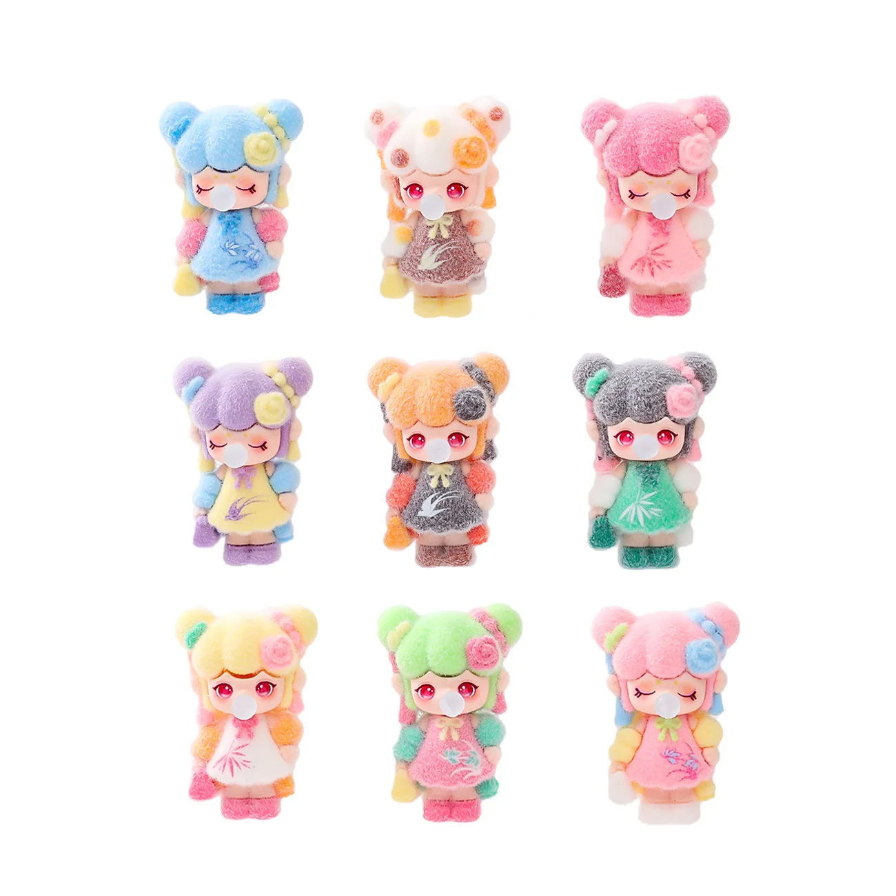 9 unids/set lindo burbuja que sopla figura de niña juguete Mini estatuilla decoración de escritorio modelo adornos juguetes niños niñas regalos de navidad - imagen 5