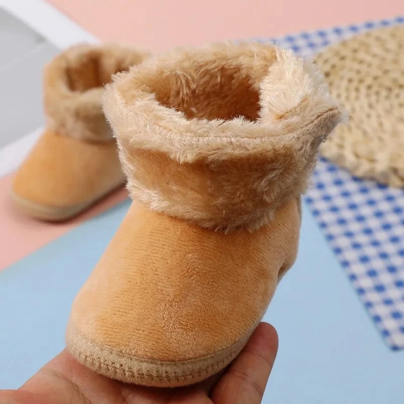 Botines de bebé de forro polar cálido con suela antideslizante unisex