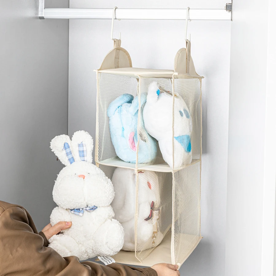Nuevo Bolsa de almacenamiento plegable para armario, bolso colgante transparente, organizador en capas con gancho, bolsa de almacenamiento, armario - imagen 3