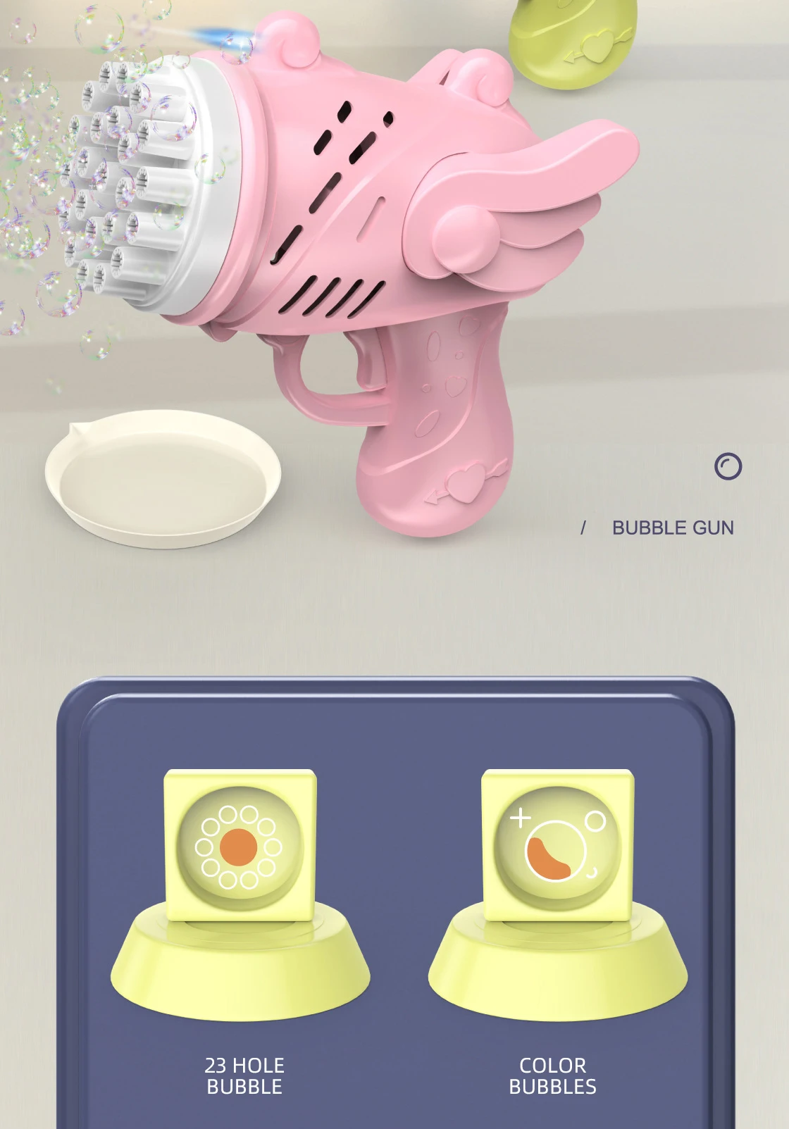 Máquina de pistola de burbujas de 29 agujeros, máquina de burbujas para niños, soplado de jabón, juguete automático para exteriores, juguetes de cumpleaños para niños y niñas - imagen 3