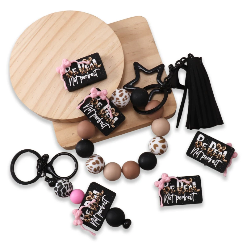 4 Uds. De cuentas de silicona 3D, ratón de enfoque, manualidades DIY, llavero, cordones, accesorios para bolígrafos, leopardo, suministros de cuentas artesanales sin perforar - imagen 3