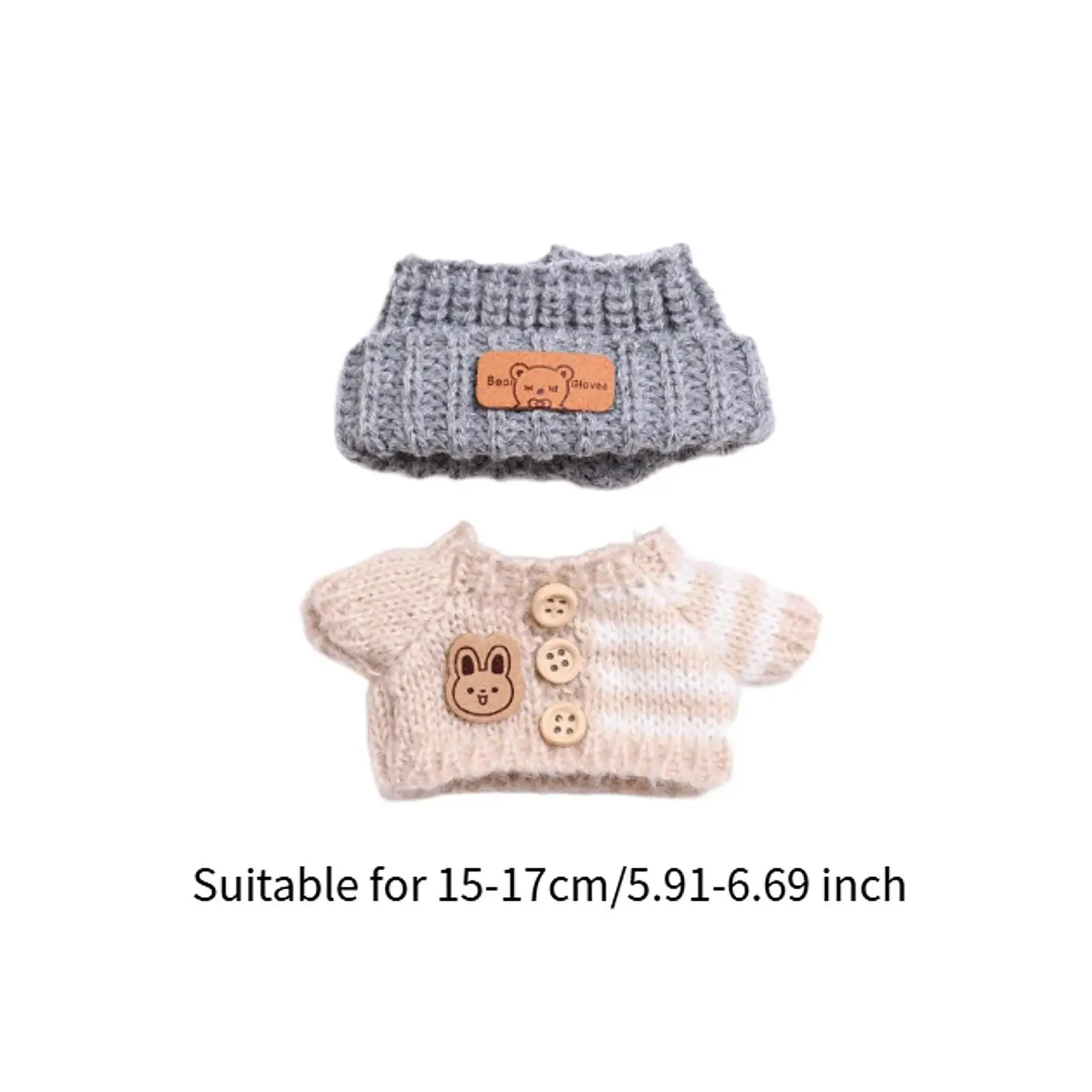 Doll Clothes, Doll Accessories, Suitable for 15cm to 17cm, Cute Clothes, Doll Outfit, Sweater And Hat for DIY Work
