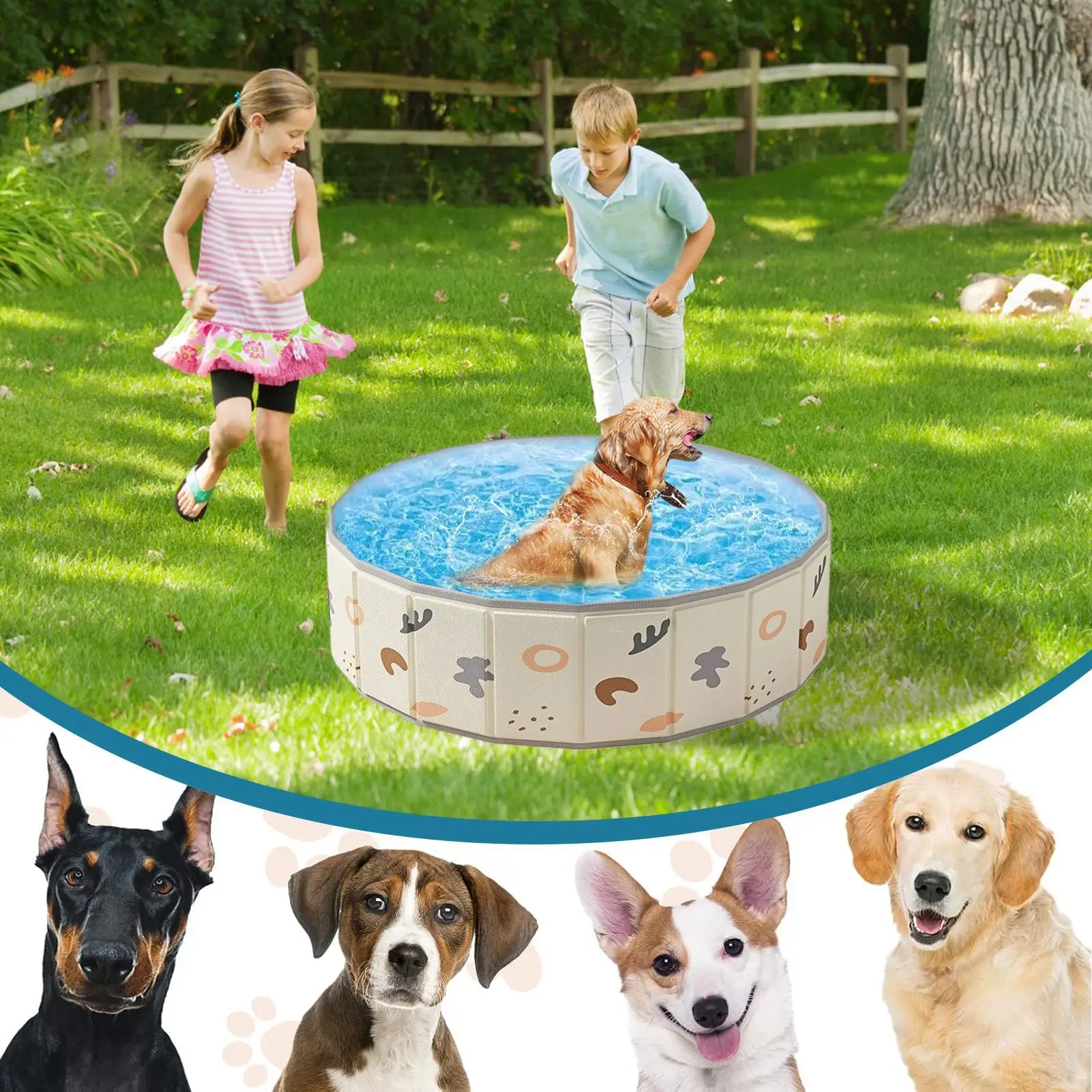 Piscina plegable infantil con fondo antideslizante para juegos acuáticos - imagen 4