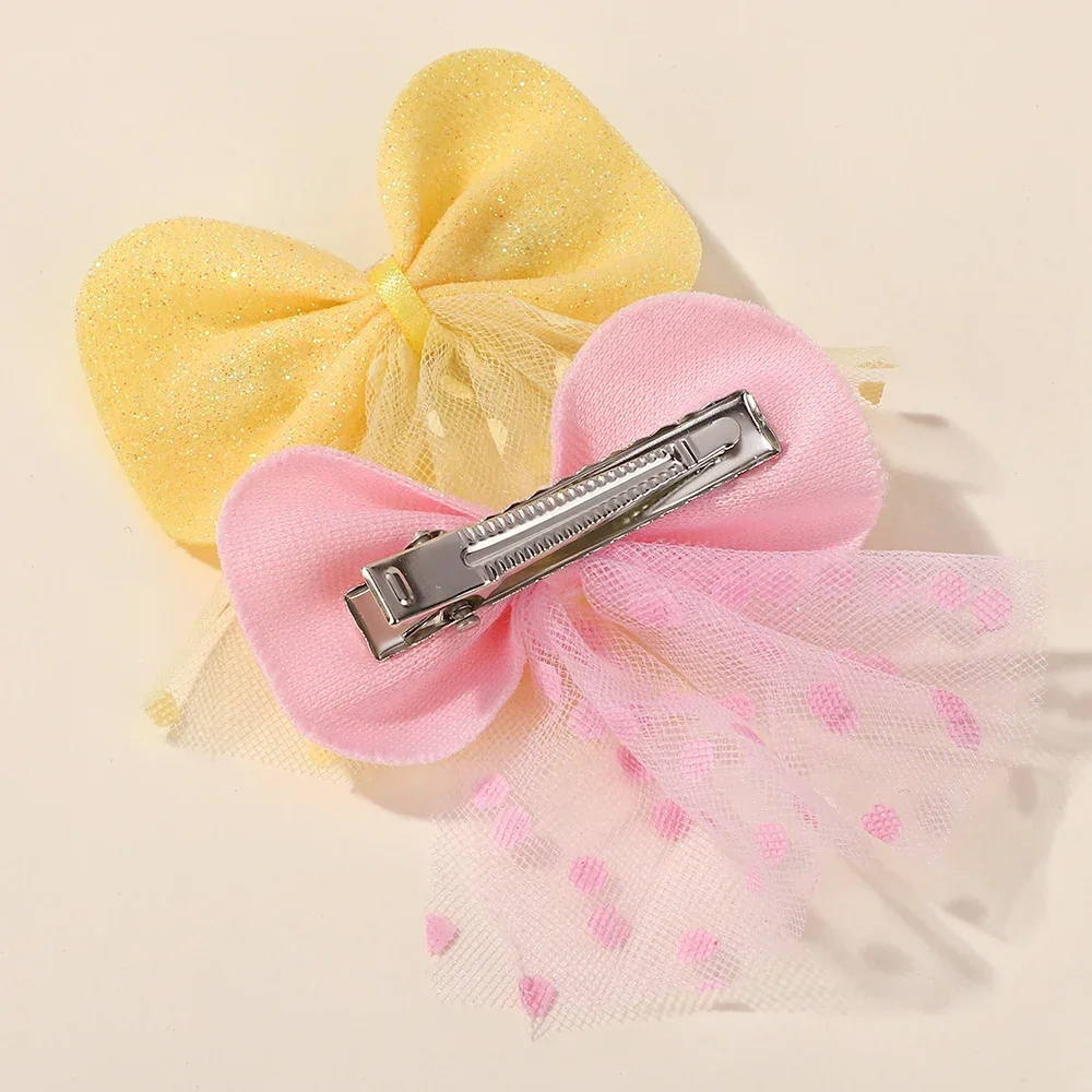 Horquillas niña con lazo y purpurina – Accesorios cabello - imagen 4