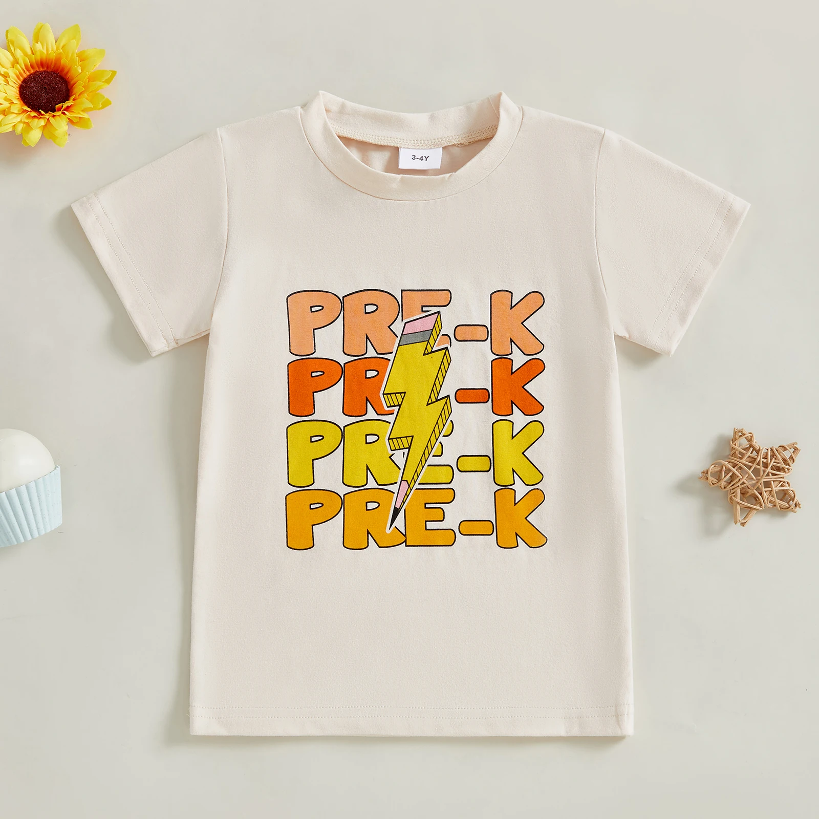 VISgogo Camiseta de regreso a la escuela para niños, camisetas de verano con estampado de letras y cuello redondo de manga corta para uso diario informal - imagen 2