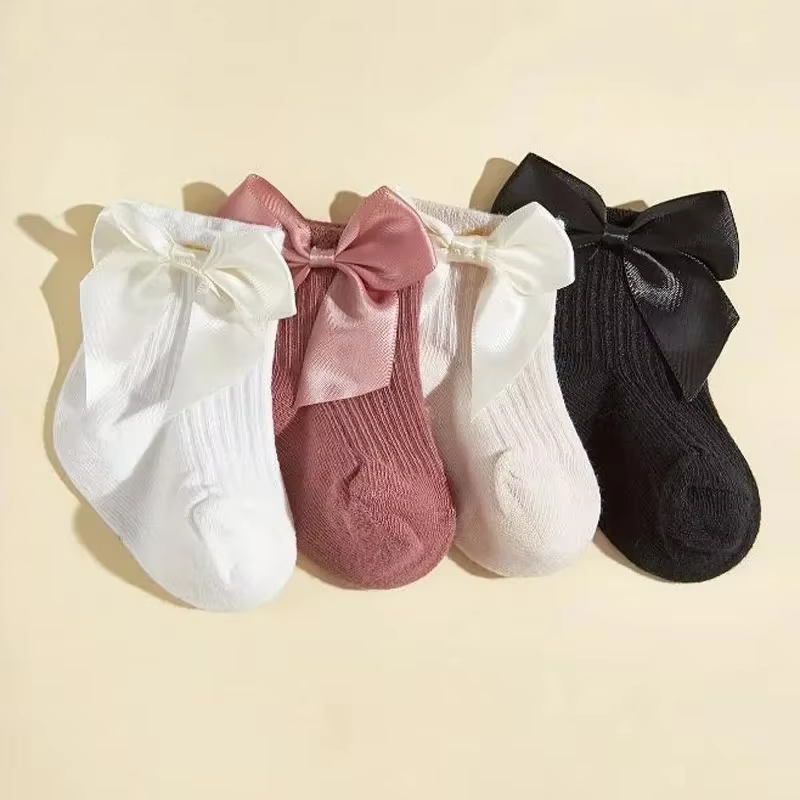 Calcetines de algodón con lazo y encaje para niñas – Princesa coreano - imagen 4