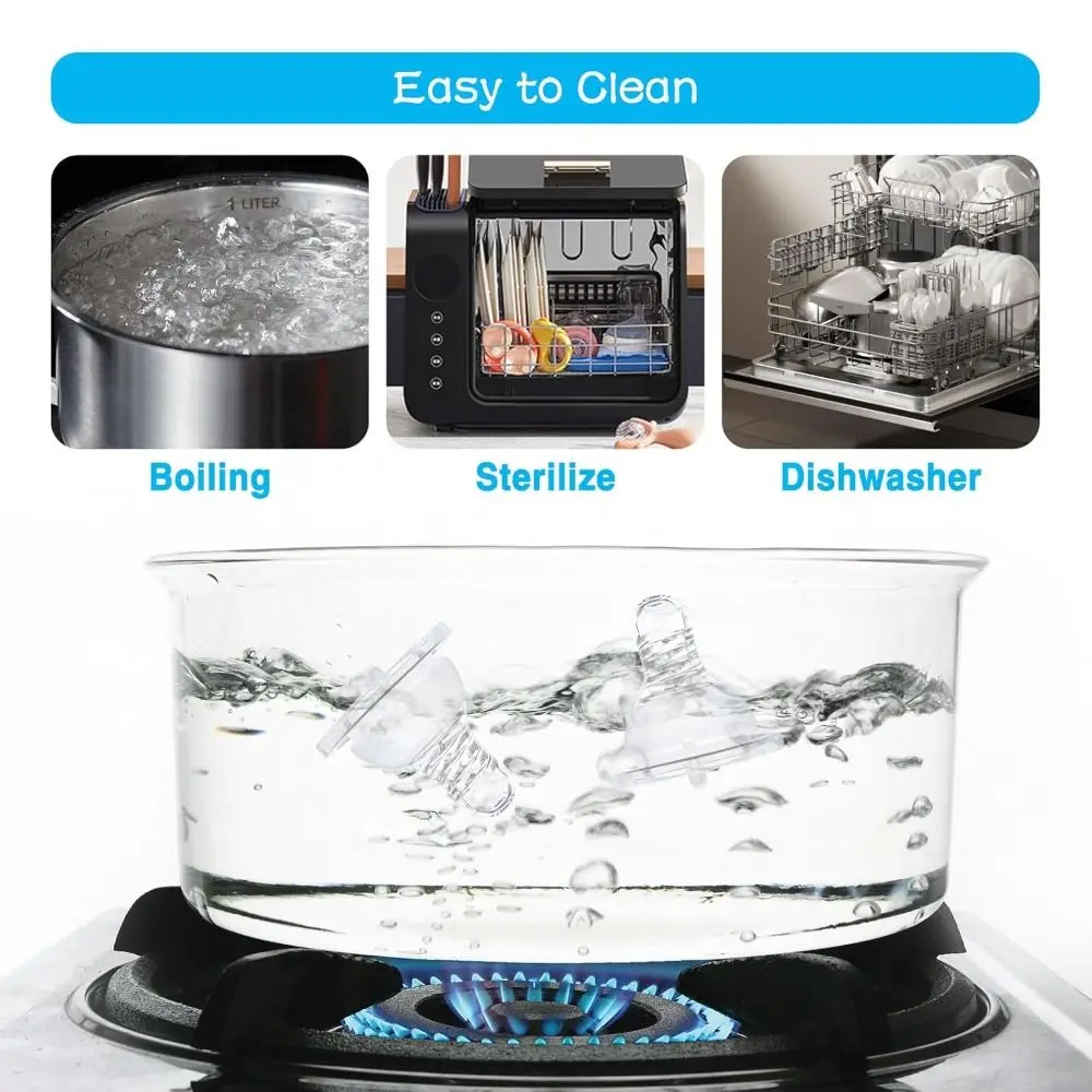 Tetinas de botella de silicona anticólicos sin BPA, botella de silicona de grado alimenticio similar al pecho, tetina, botellas de flujo medio, suministros para tetinas - imagen 3