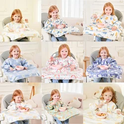 Babero impermeable para bebé con cubierta de mesa y cobertura completa
