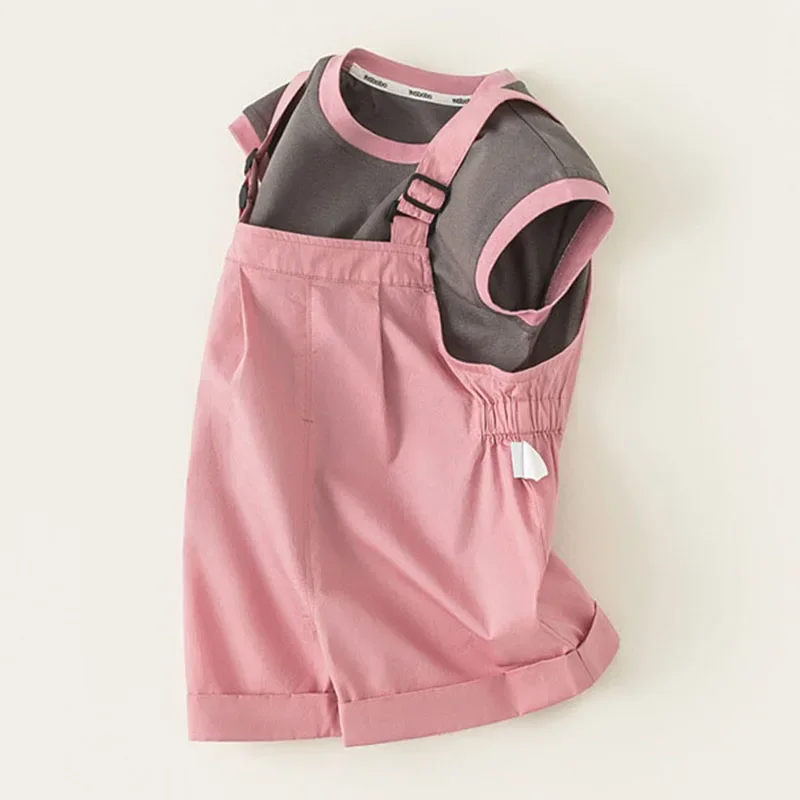 Conjuntos de 2 piezas de ropa de verano para niño niña, moda coreana, Tops de algodón sin mangas de color rosa para bebé + Pantalones cortos, ropa de Boutique para niños B093 - imagen 4