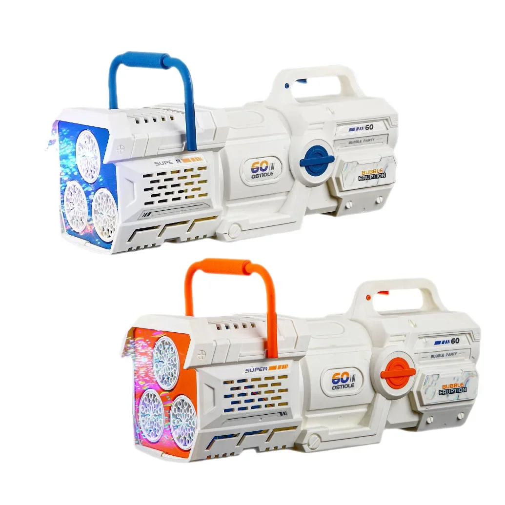 Pistola de burbujas eléctrica de 60 agujeros, máquina automática de burbujas, fabricante de burbujas de jabón, juguetes para fiesta de boda al aire libre para niños - imagen 5