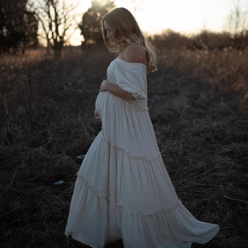 Vestido bohemio algodón para Baby Shower y sesión de fotos - imagen 5