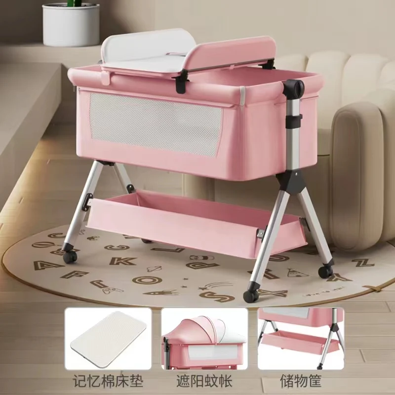 Bassinets multifuncionales para bebés y durmientes junto a la cama, cuna para bebés, columpio para bebés, mecedora para niños pequeños con dosel - imagen 2