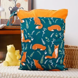 Elinfant 30X40CM bolsas portátiles húmedas y secas, bolsa de pañales impermeable con impresiones de moda, bolsa de almacenamiento multiusos para playa, piscina, gimnasio