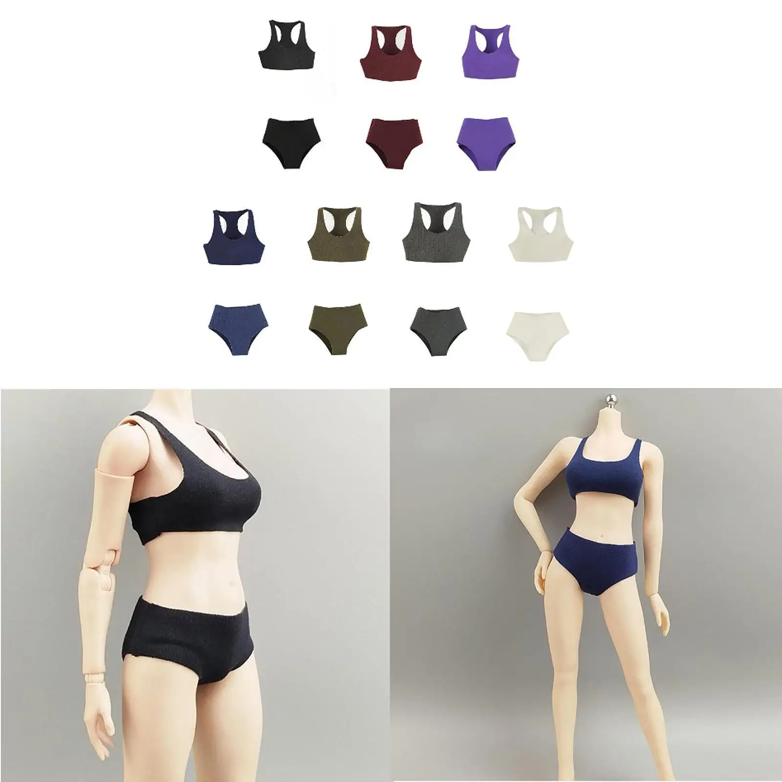 Ropa femenina a escala 1/6, colección de accesorios de vestir en miniatura 1:6, chaleco deportivo y pantalones cortos, Bikini informal, ropa de figura de acción - imagen 2