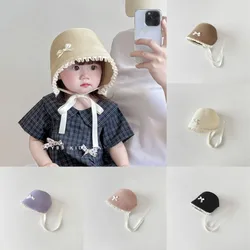 Sombrero de paja estilo Panamá para niña - Set con sombrilla de encaje