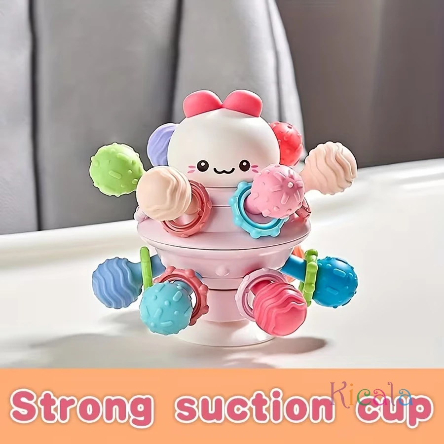 Juguete para bebé, bola redonda de silicona suave, sonajero de mano, mordedores masticables, juguetes para bebés de 0 a 12 meses - imagen 4