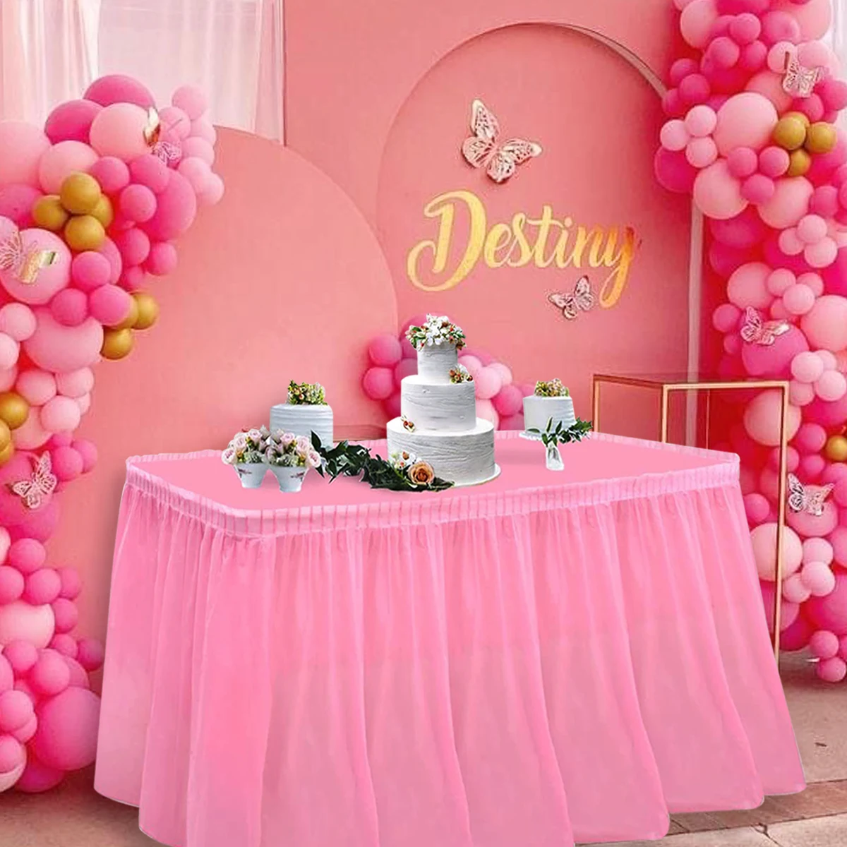 Falda de mesa desechable PEVA, impermeable, a prueba de aceite, cumpleaños, Baby Shower, fiesta, boda, decoraciones de mesa al aire libre, 2 uds.