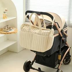 Bolsa de pañales para bebé a la moda, bolso de diseñador de lujo para mujer, bolso de mano para mamá, bolsa de lactancia multifuncional impermeable, organizador para bebé