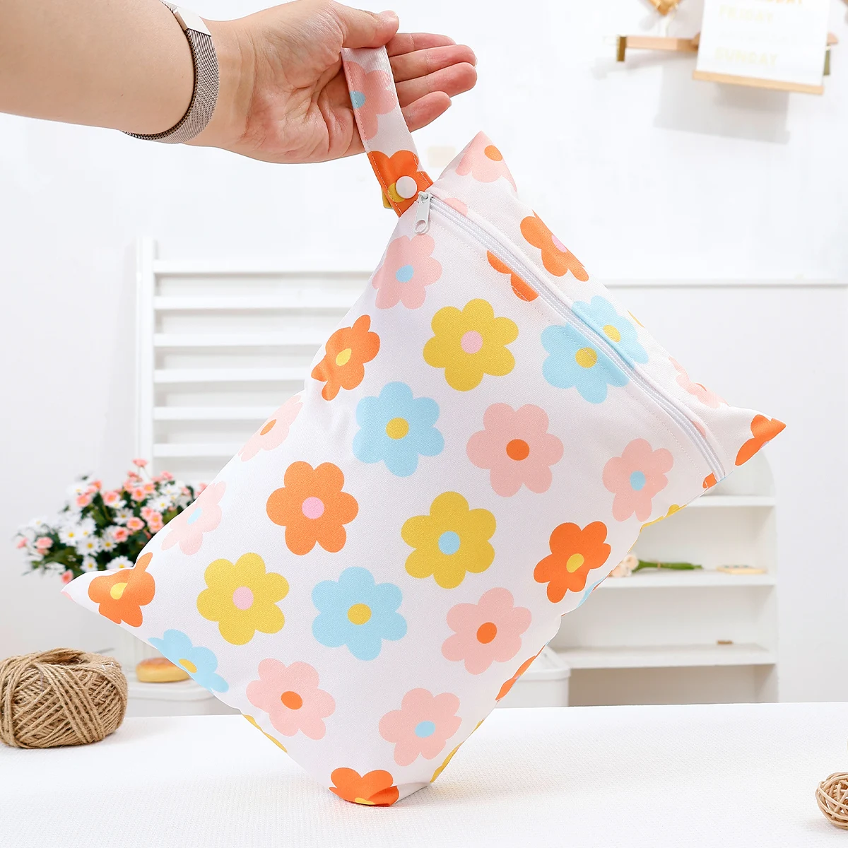 2 unids/set 26*36cm bolsas secas y húmedas impermeables para viajes playa piscina traje de baño bolsa de almacenamiento de pañales portátil reutilizable para bebé - imagen 3