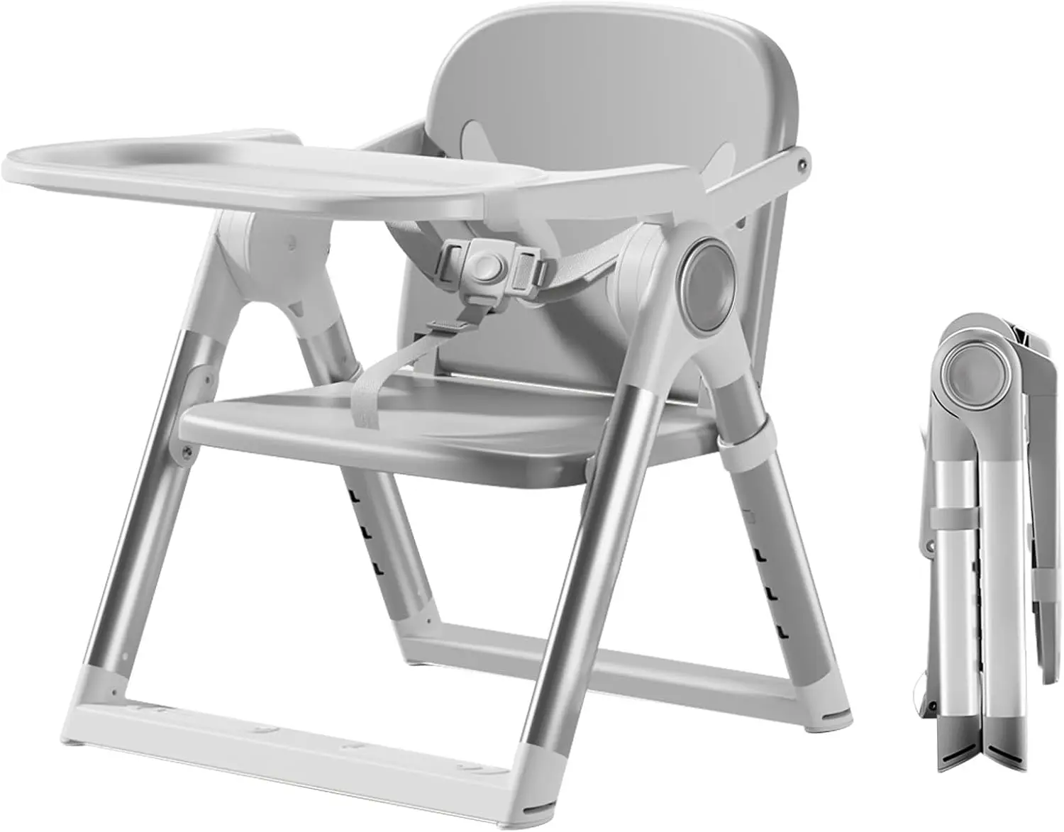 UBRAVOO Silla alta plegable 3 en 1 – Trona con elevador y bandeja