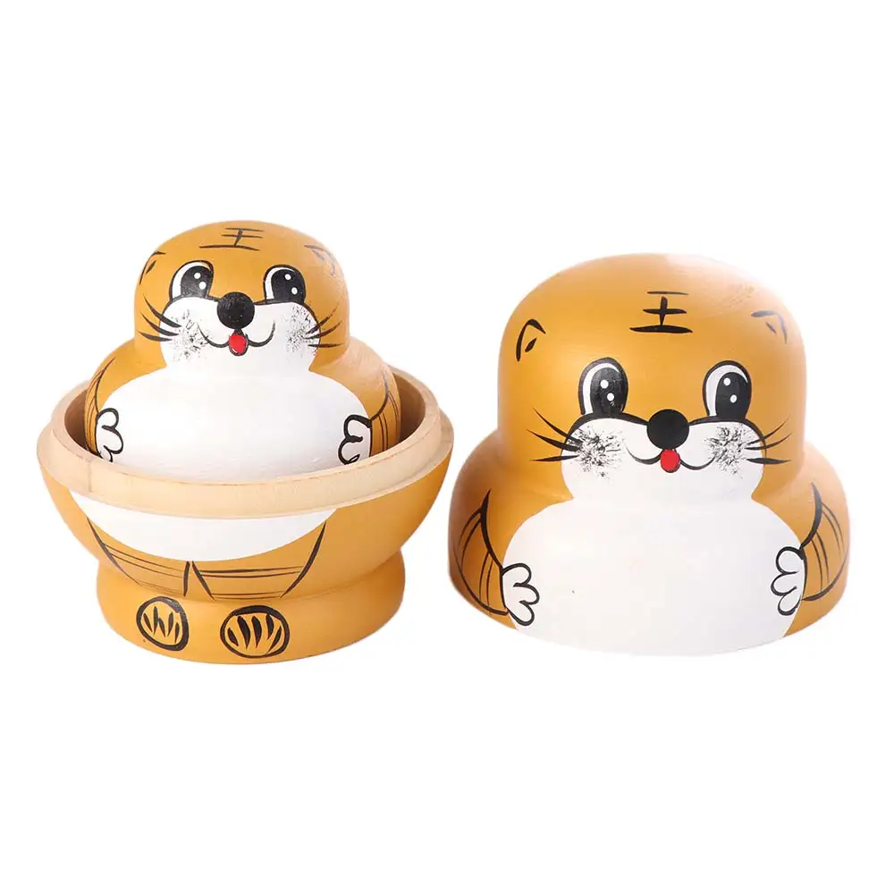 Juguete apilable madera tigre – Matrioska para niños - imagen 5