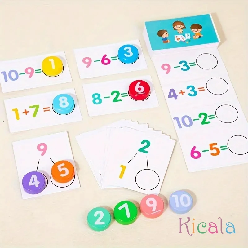 Tarjetas de operación matemáticas para la Educación de la primera infancia, juguetes de iluminación y desarrollo intelectual para niños - imagen 3