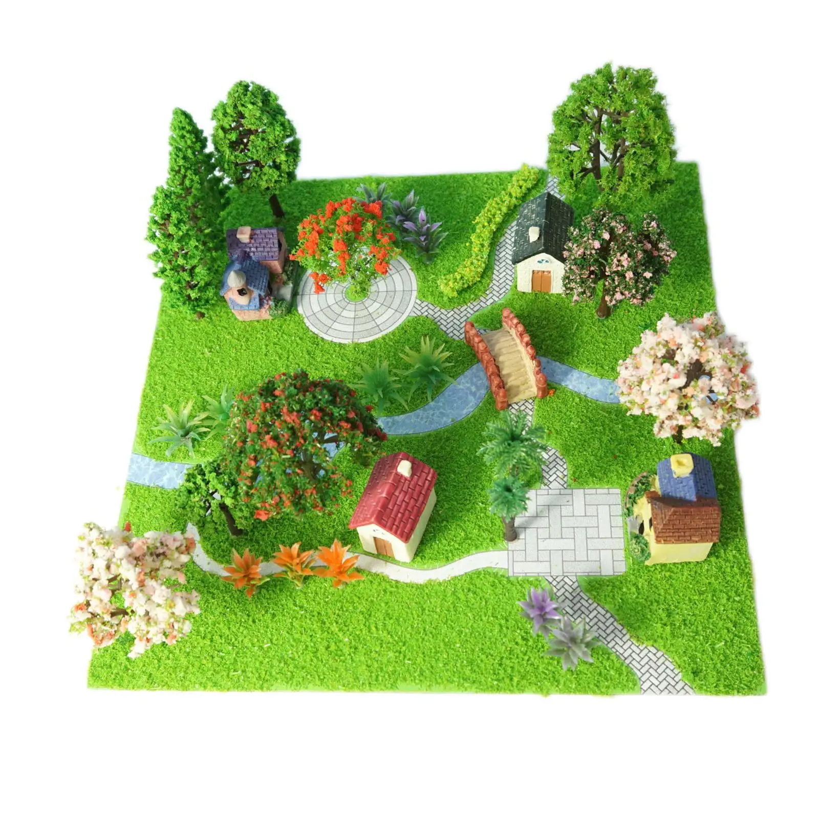 Modelo de paisaje en miniatura, árboles mixtos, polvo de hierba, regalos para paisaje de casa