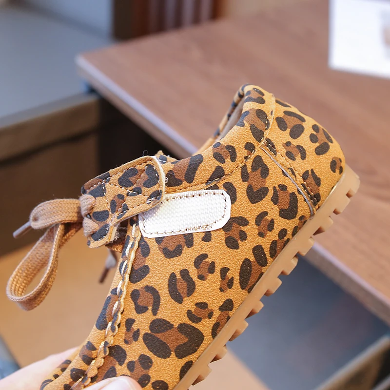 Primavera otoño, zapatos informales para bebés, niños y niñas, zapatos con estampado de leopardo para niños, zapatos antideslizantes de suela blanda para niños pequeños - imagen 5