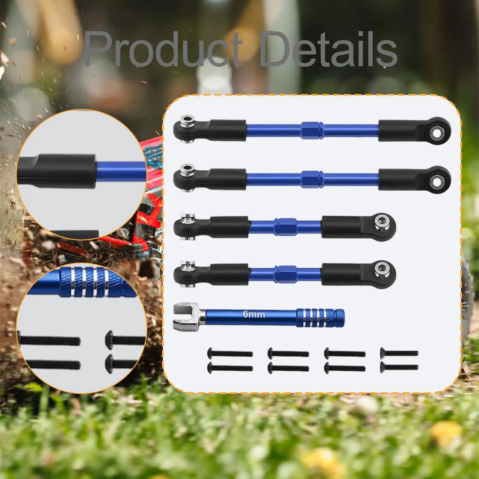 Varillas de tracción tensor para varillas de amarre de coche teledirigido 1/10, varillas de enlace Servo, eslabones camber para Ara3505 - imagen 5