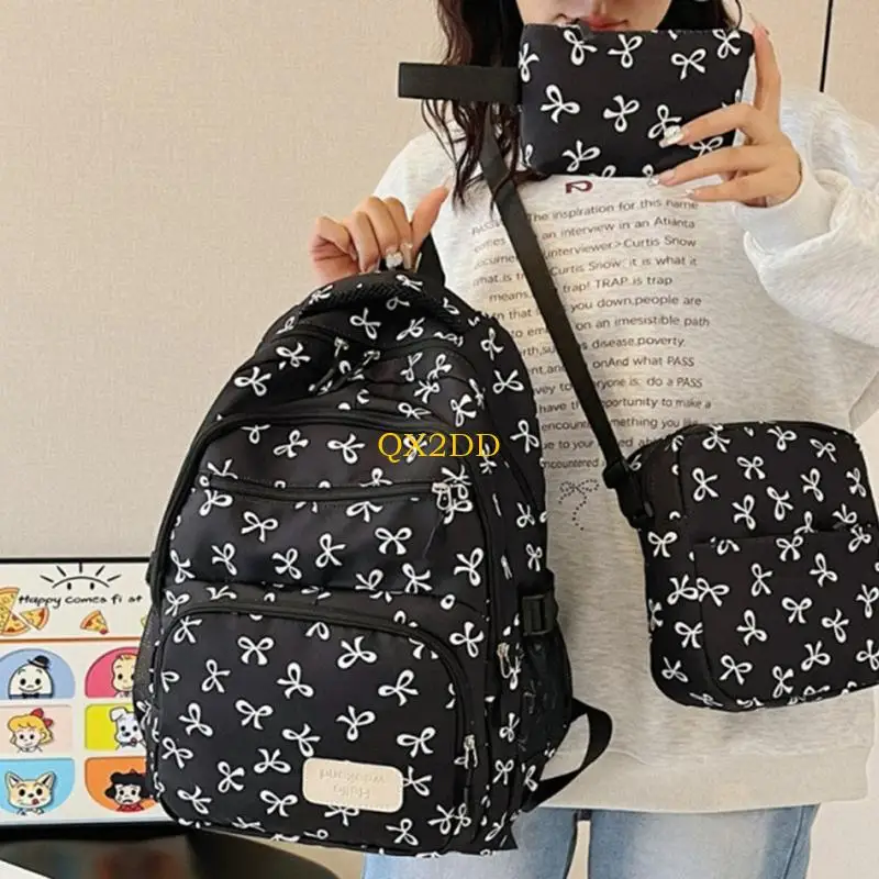 QX2D 3 PCS Mochilas mochilas arcos Juego bolsas viaje escuela - imagen 2