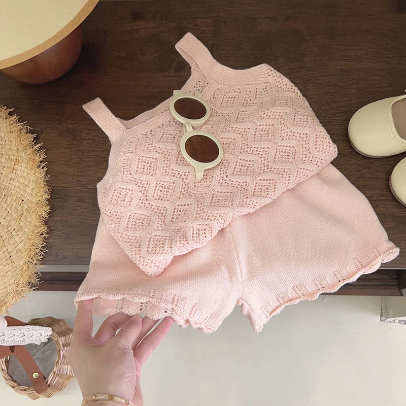 Conjunto de verano para niña con chaleco y pantalón corto algodón - imagen 2