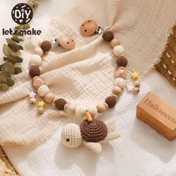 Colgante de tortuga en madera para cochecito – Sonajero infantil
