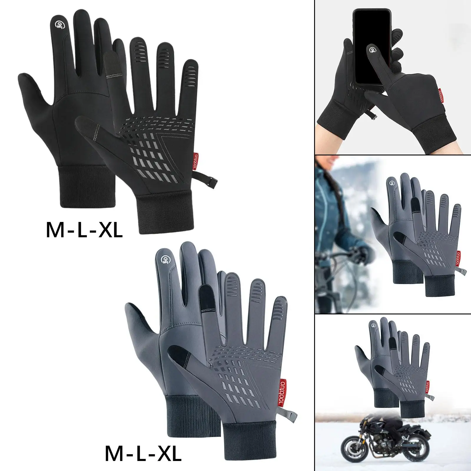 Guantes térmicos de moto para niños – Antideslizantes táctiles - imagen 2