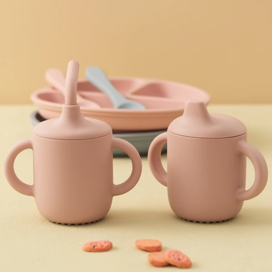 Vaso de aprendizaje de silicona para bebé – Sin BPA - imagen 3