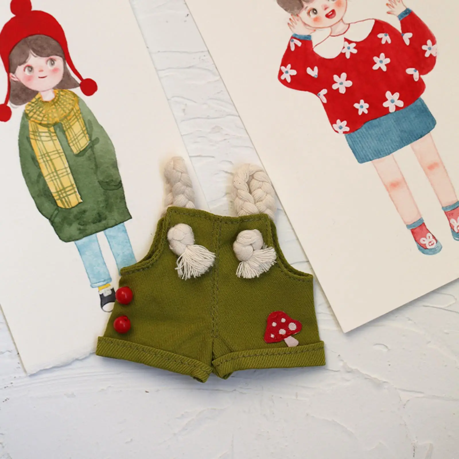 12cm Plush Doll Clothes Pants Decoration Outfits Overalls for DIY Crafts