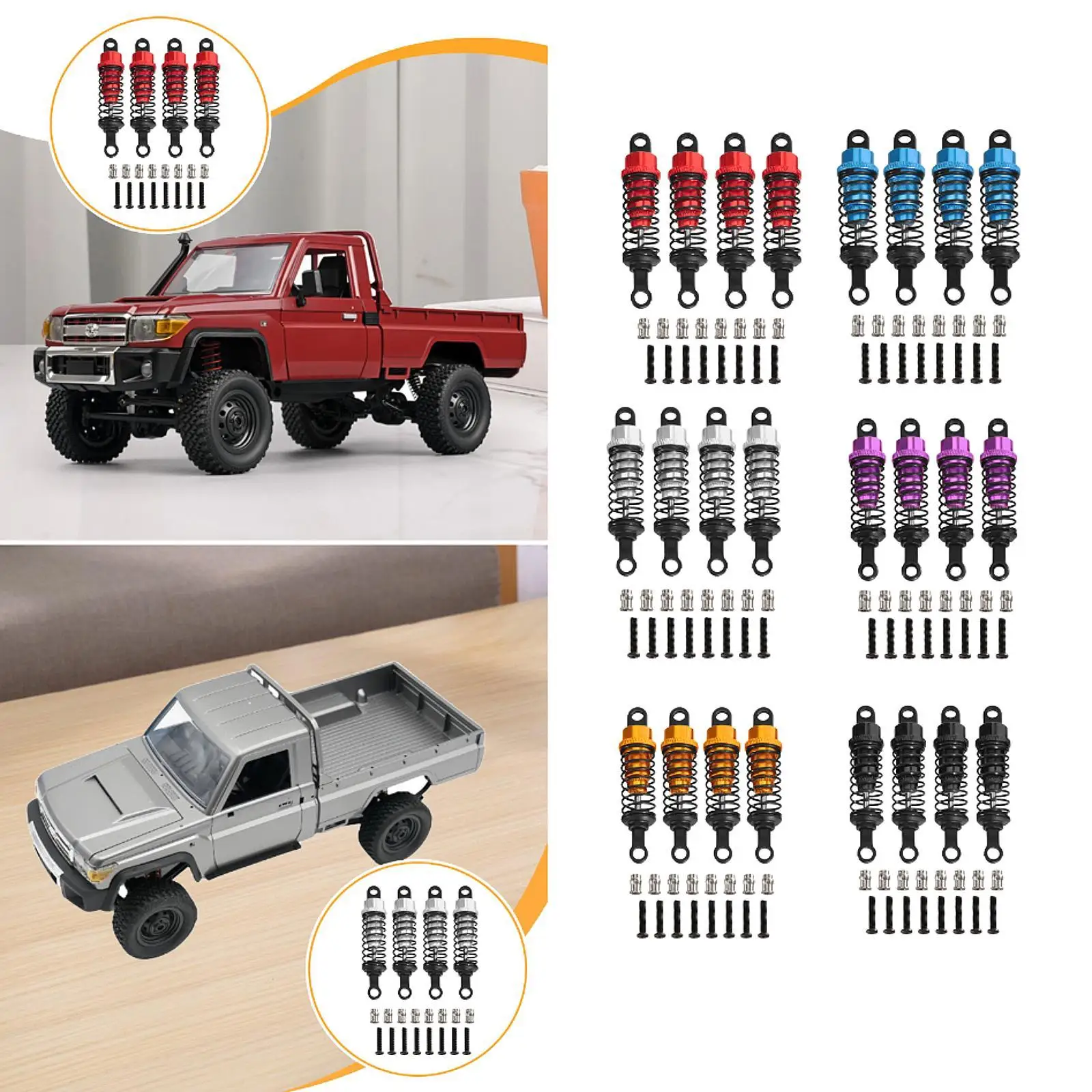 Amortiguadores de aceite para piezas de repuesto de coche teledirigido, 4 Uds., para MN98 MN99S MN82 - imagen 4