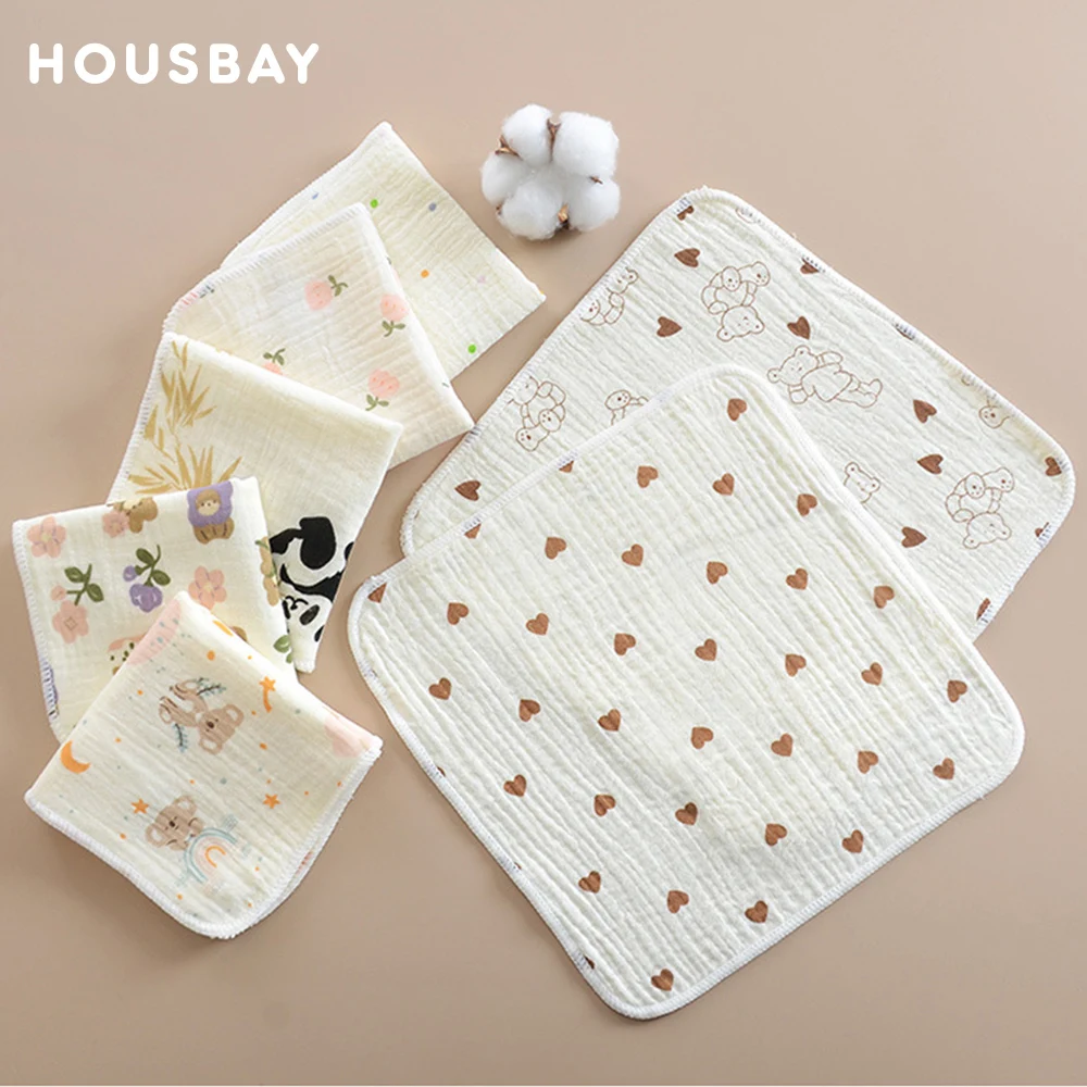 5 unids/set toalla de bebé 25*25Cm toalla de Saliva de algodón de gasa suave manta de bebé recién nacido para niñas niños pañuelo de lavado de cara reutilizable
