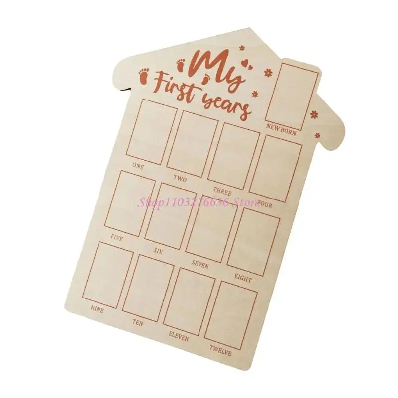 Cuadro primer año bebé – Tablero madera portarretratos decorativo - imagen 5