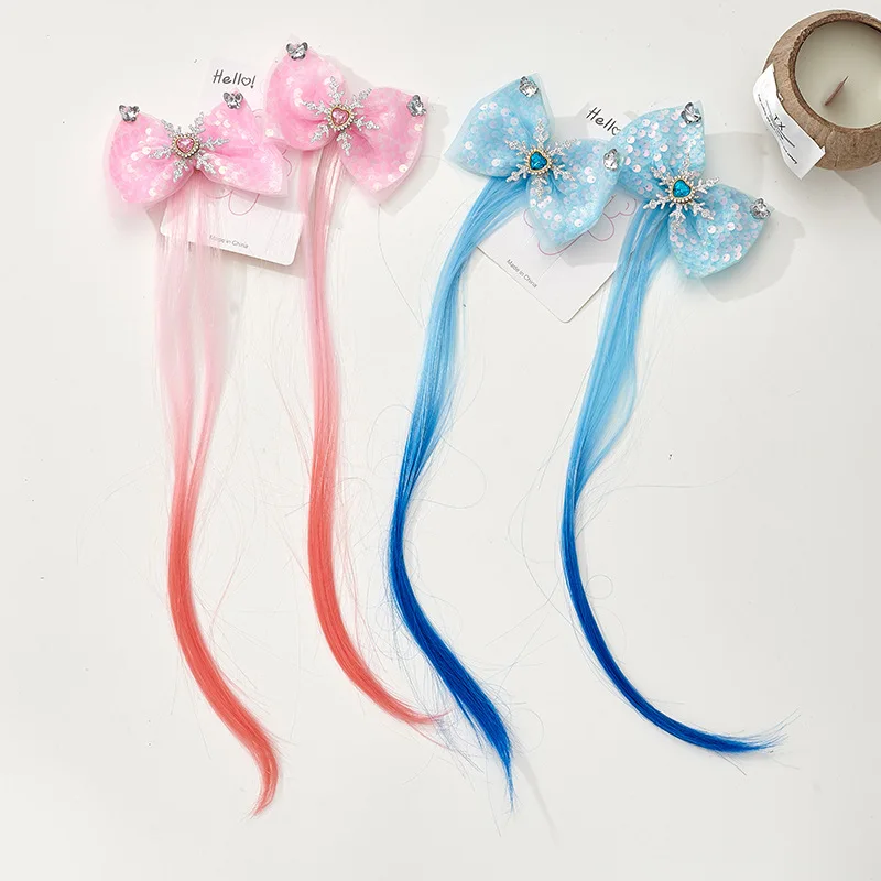 Clips de copo de nieve con extensiones degradadas para niñas - imagen 2