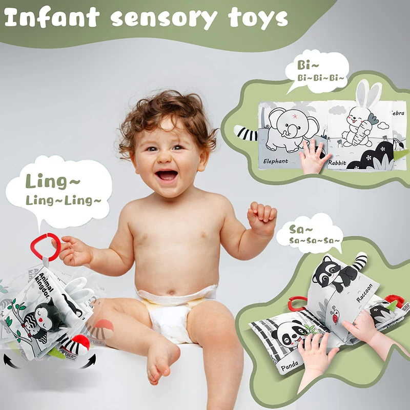 Libro sensorial de tela para bebé Montessori 0-12 meses – estimulación - imagen 3