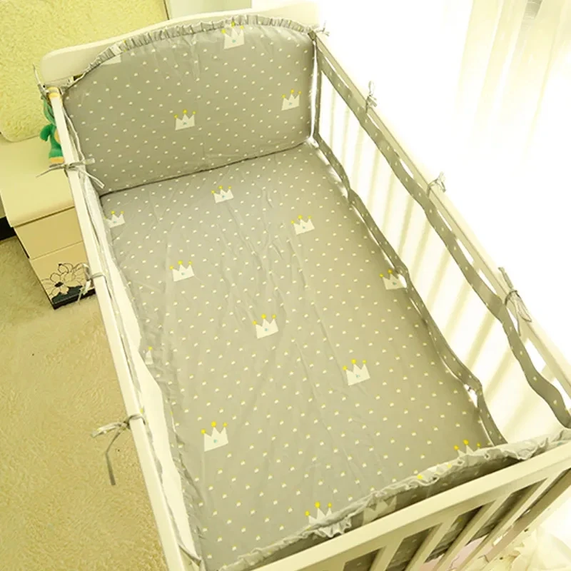 Juego de sábanas envolventes para cuna de verano, ropa de cama de algodón puro para niños, valla de cama lavable extraíble envolvente para cuna anticolisión - imagen 3