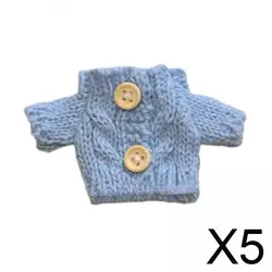 Mini Set de Ropa para Muñecas de Peluche, Camiseta Desmontable, Overol, Sombrero y Accesorios para Muñecas de 5cm, Decoración para Casa de Muñecas