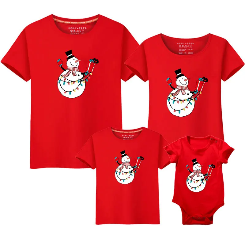 Traje familiar de Navidad para papá, mamá, bebé, conjuntos a juego, camiseta de manga corta para madre e hija, padre e hijo - imagen 4