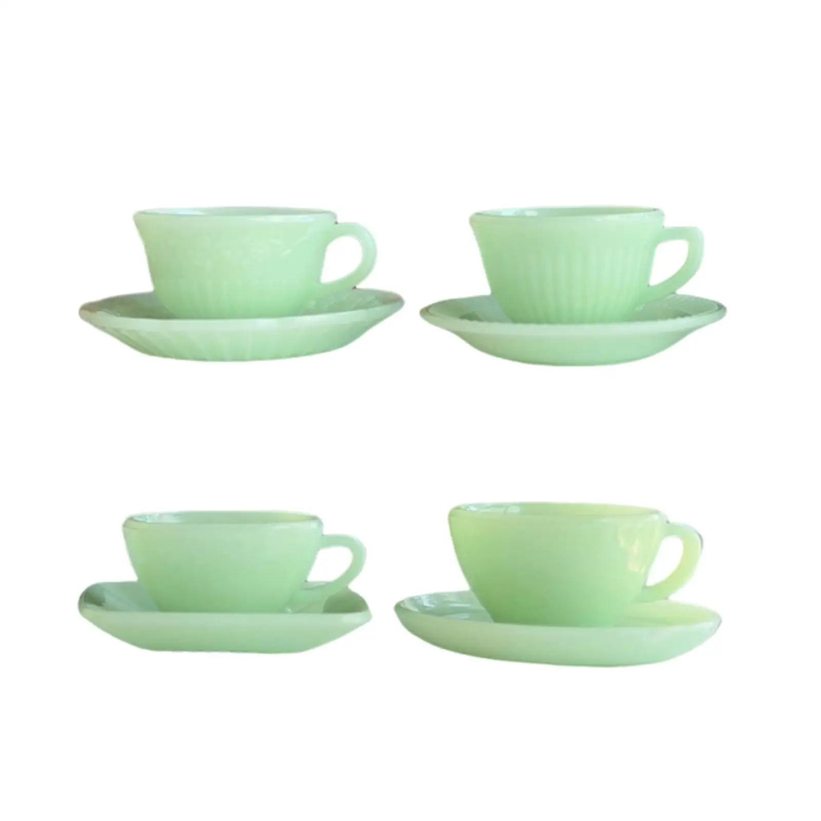 4Pcs 1:6 Mini Tea Cup and Saucers Set Life Scene Accessories Toy Furniture Toys for Bedroom Kitchen Dining Room Home Living Room