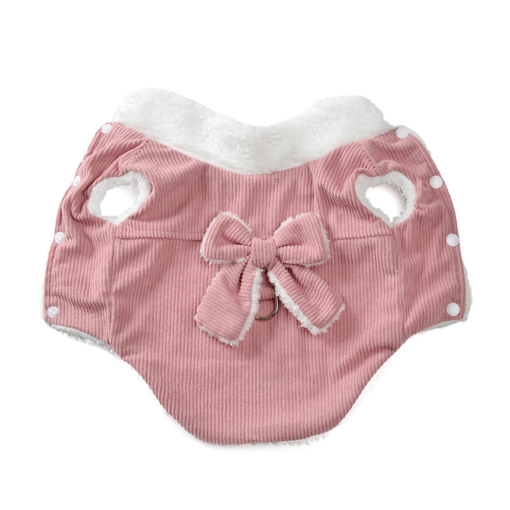 Chaqueta de invierno para cachorros, ropa cálida de lana para perros pequeños y medianos, chaleco con lazo, abrigo, suéter para Chihuahua Yorkie, disfraz para mascotas - imagen 2