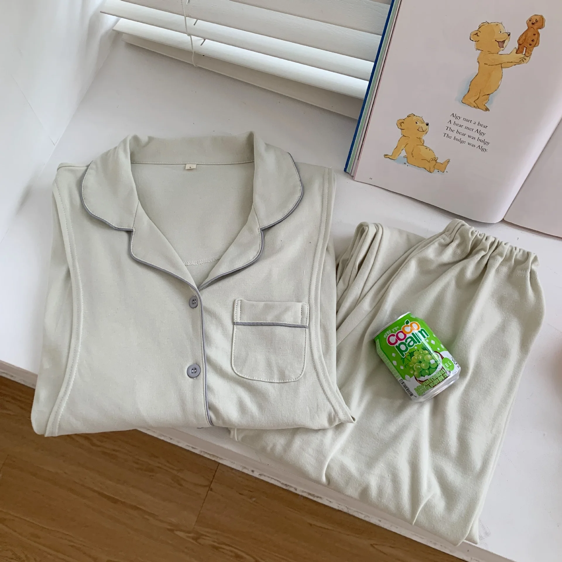 Pijama de lactation algodón orgánico – Cómoda para amamantamiento otoño - imagen 4