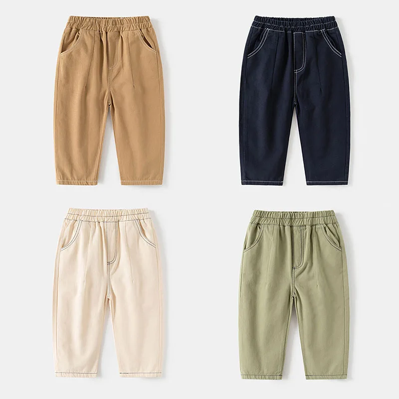 Milangel Pantalones informales para niños – Sólidos y sueltos de otoño - imagen 3