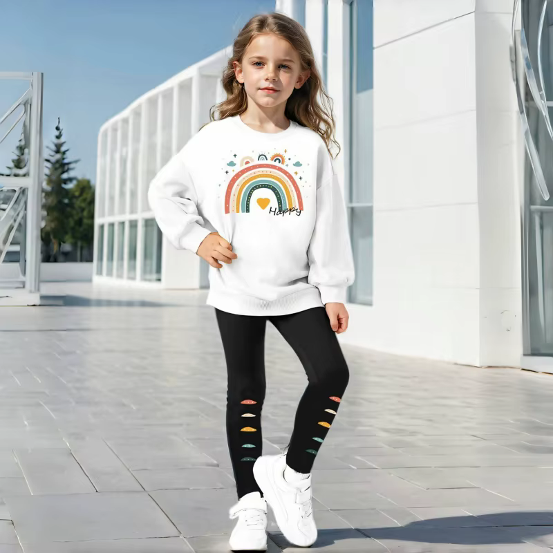 Conjunto niña manga larga arcoíris - ropa deportiva invierno - imagen 4