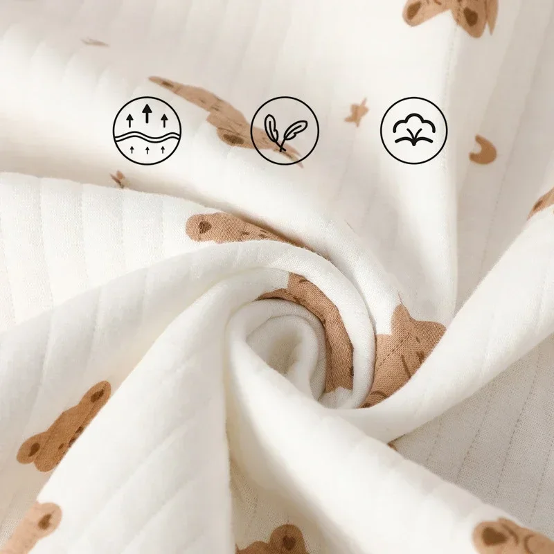 Manta de muselina suave y segura de algodón Kawaii para bebé, Toalla de baño con dibujos de animales, oso, dragón, pañal, ropa de cama